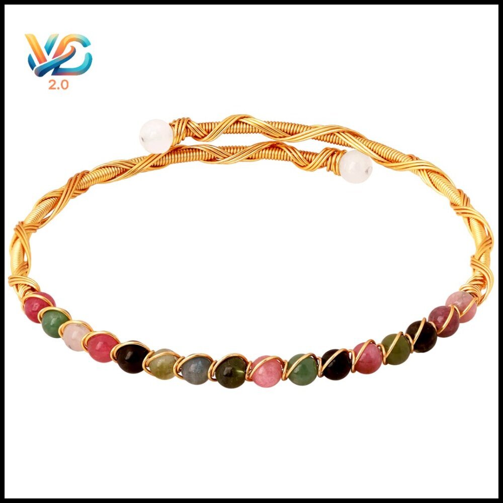 Bohemian Retro Turquoise Inlaid Round Plate‎ Design Bangle Bracelet